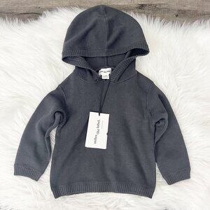 Miles the Label 9-12M Gray Hooded Knit Sweater Pullover